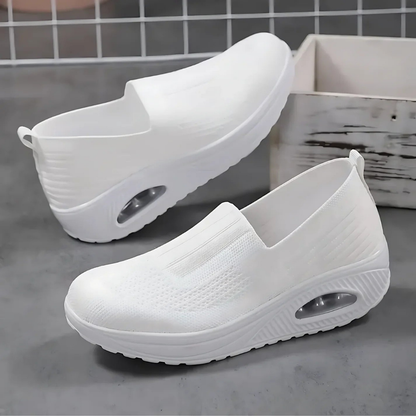 Slip-on skor dam, ortopediska — textil med dämpande såla