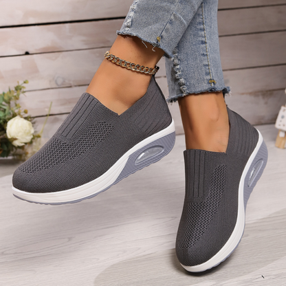 Slip-on skor dam, ortopediska — textil med dämpande såla