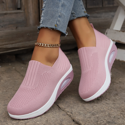 Slip-on skor dam, ortopediska — textil med dämpande såla