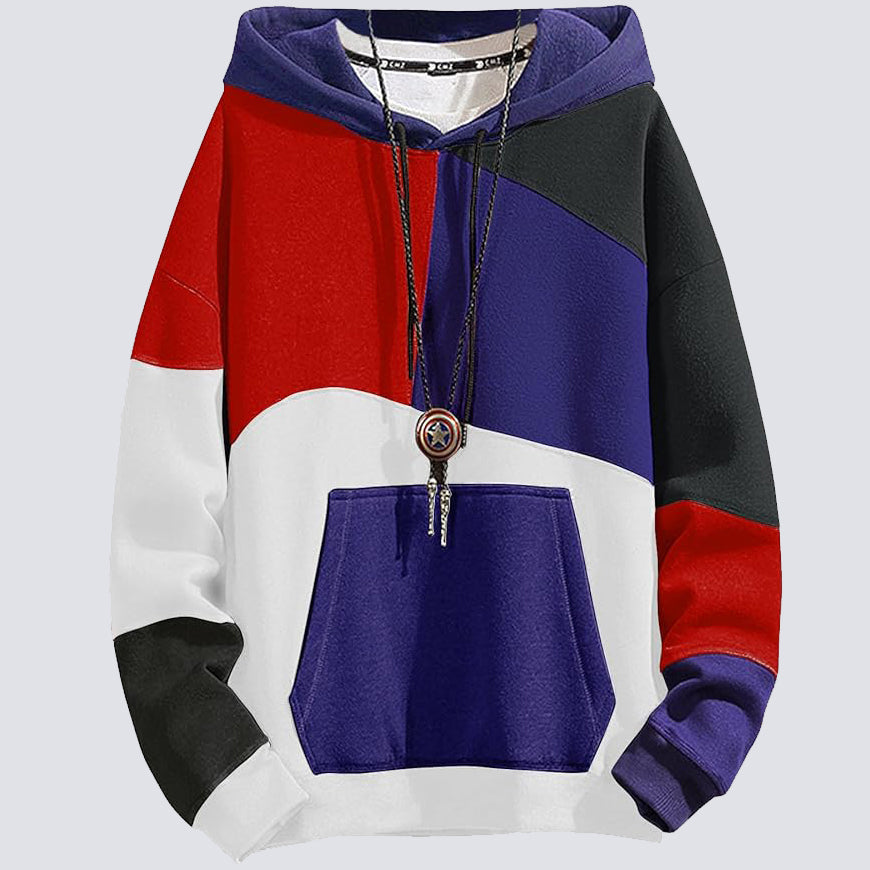 Bekväm hoodie herr i bomull med tryck