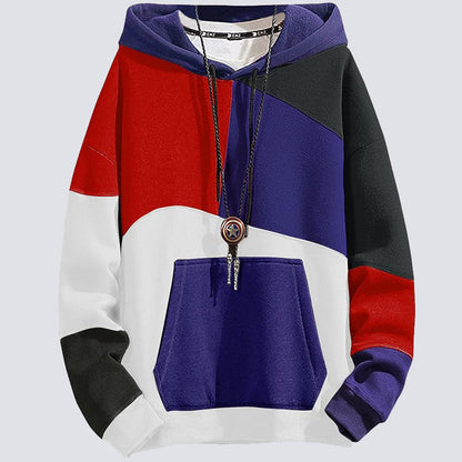 Bekväm hoodie herr i bomull med tryck