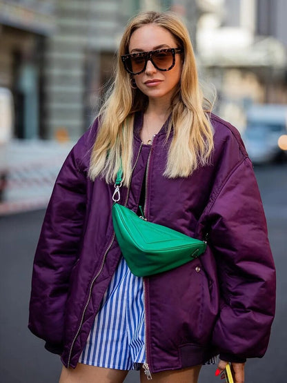 Oversize bomberjacka i ullmix