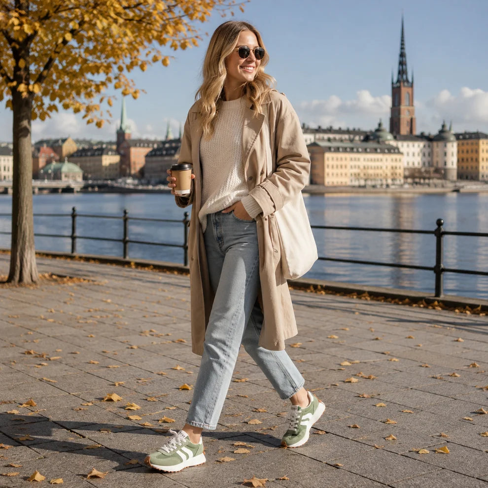 Sneakers dam, lätta — bekväma vardagsskor med dämpad sula
