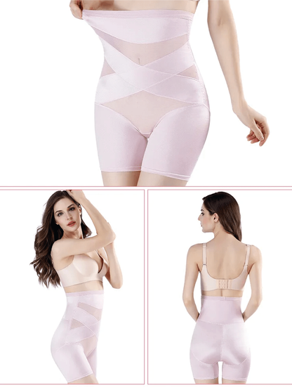 Shapewear dam med hög midja – formande shorts i nylon till mitten av låret
