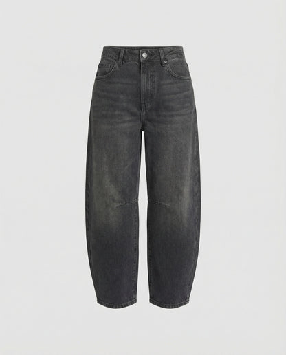 Mid-rise barrel-jeans dam