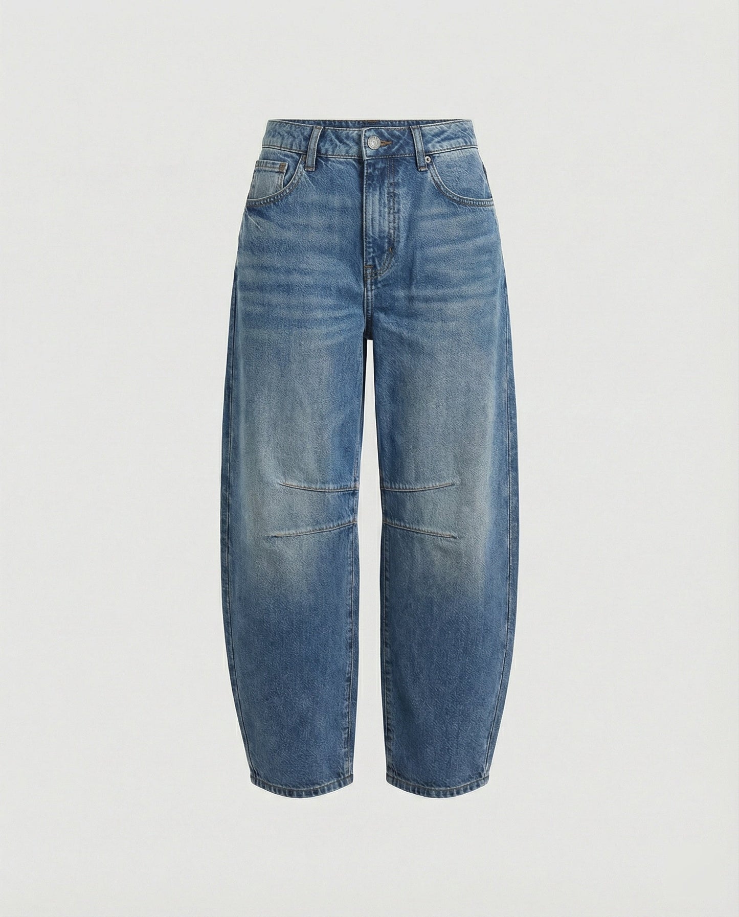 Mid-rise barrel-jeans dam