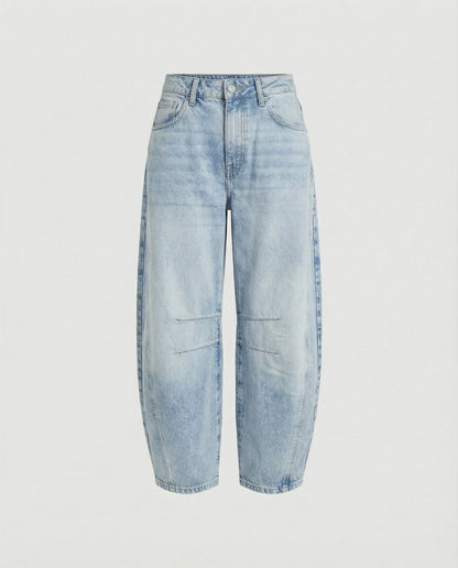 Mid-rise barrel-jeans dam
