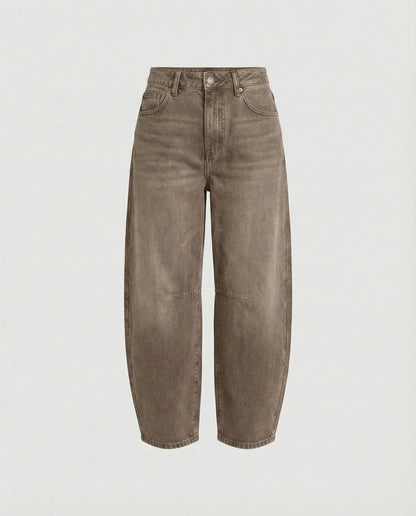 Mid-rise barrel-jeans dam