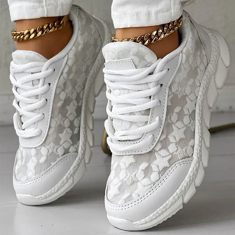 Andningsbara sneakers dam med stöd
