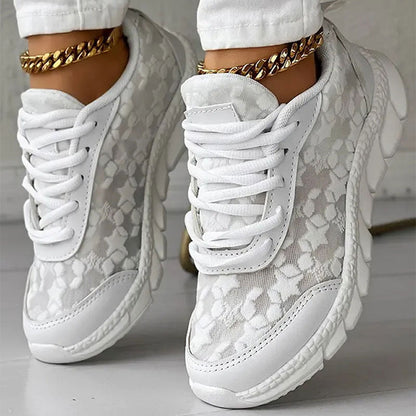 Andningsbara sneakers dam med stöd