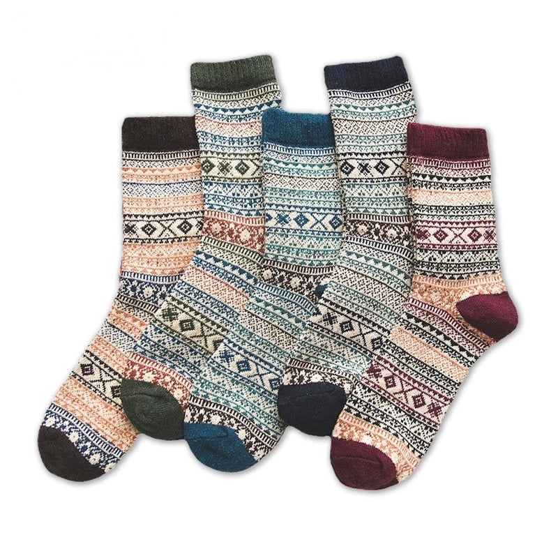 Varma strumpor 5-pack i skandinavisk design, ljusa färger